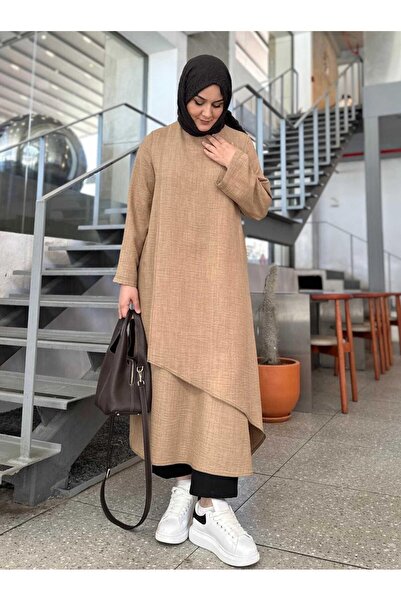 Berika YILDIRIM ÇAPRAZ FLAM TUNİK KAHVE