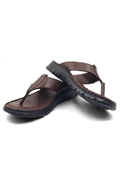 Cristante Zappella 100% Genuine Leather Flip Flops Leather Men's Slippers, Casual Slippers