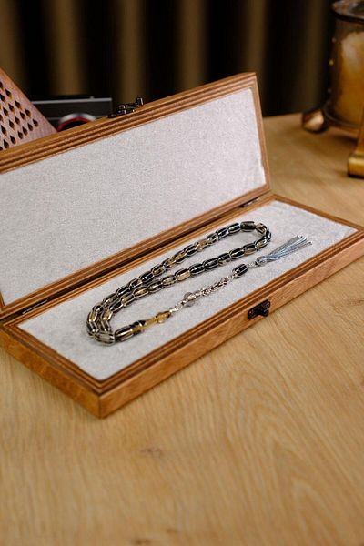 dergah tesbih Full Silver Premium Handcrafted Capsule Model Fire Amber Prayer Beads