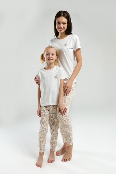 Arnetta Mother & Daughter Pajamas Set, (Sold Separately), 100% Cotton, Short Sleeve, Round Neck, Pocket