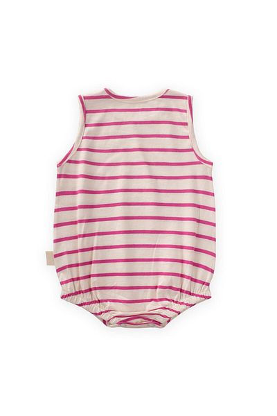 Cigit Striped Bodysuit 0-3 Years Fuchsia Striped