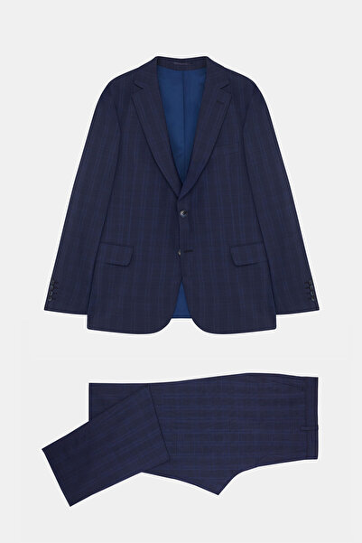 W Collection Dark Blue Buttoned Suit