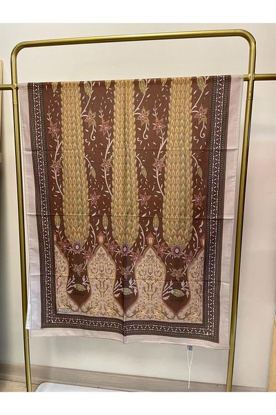 MENESSA Cotton Voile Garden Pattern Shawl