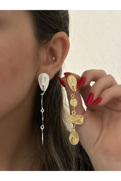 MyladyAccessoriess Linear Dangle Steel Earrings Gold