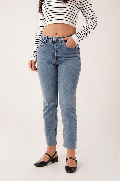 Hipo Trend Seamless Leg Medium Blue Mom Jean