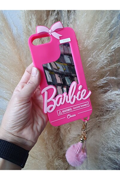 ZB Aksesuarda Moda iPhone 7 Plus - 8 Plus Compatible Mirrored Pompom Barbi Si...