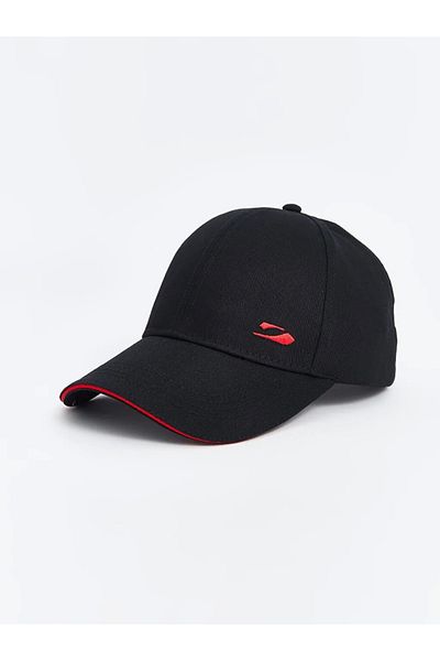 LC Waikiki Accessories Embroidered 100% Cotton Black Men's Cap Hat