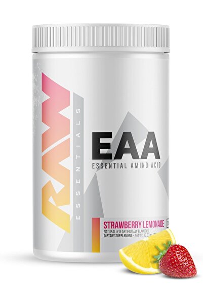 RAW مسحوق الأحماض الأمينية الأساسية (EAA)، نكهة الفراولة والليمون (25 حصة)