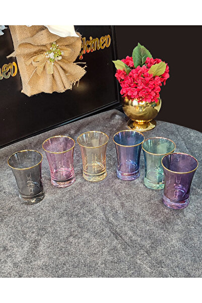 SEÇKİNEV Six Colors Real Gilded Azur Water Cup 210Cc