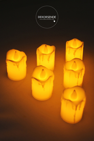 Dekorsende Pilli Kütük Mum 1 Adet 5 cm