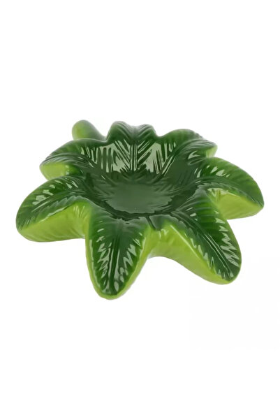 OEM Hemp leaf ashtray made of ceramic Green 20 x 18 cm