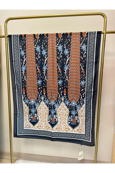 MENESSA Cotton Voile Garden Pattern Shawl