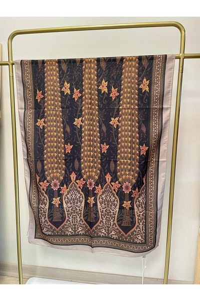 MENESSA Cotton Voile Garden Pattern Shawl