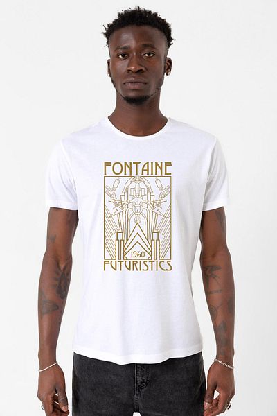 Tshirthane Ανδρικό ποδηλατικό μπλουζάκι Bioshock Fontaine Futuristics White
