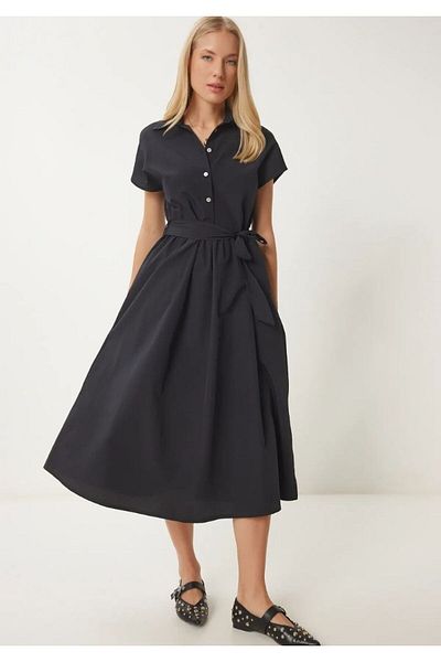 BUSEM Ls0000091 Bsm Waist Tie Shirt Detail Dress
