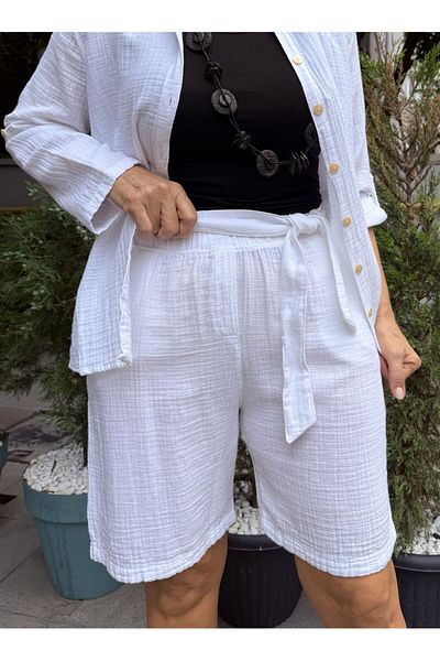 DenizEge Muslin Shorts White