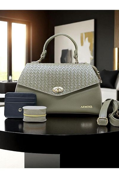 Armine Hand and Arm Bag Shoulder Bag with Card Holder and Bracelet Gift Vs.Blkt.0400