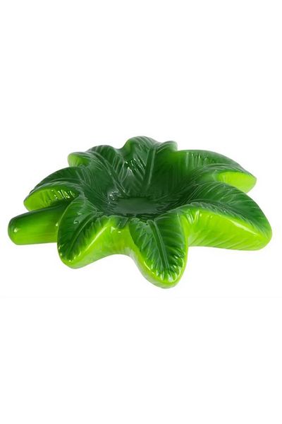 OEM Hemp leaf ashtray made of ceramic Green 20 x 18 cm