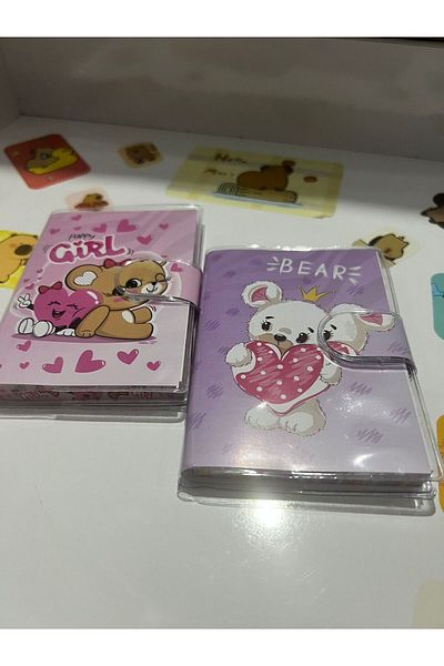 demirosa 2 Mini Notebooks with Cute Cartoon Characters – for School and Daily Use