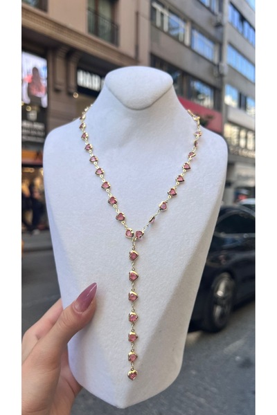 shop Pembe Kalpli Y model Kolye