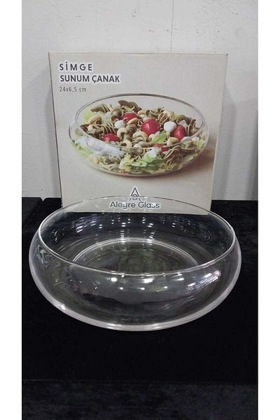 Loop Kördüğüm Handmade Large Size Glass Salad Bowl Presentation Bowl 24cm