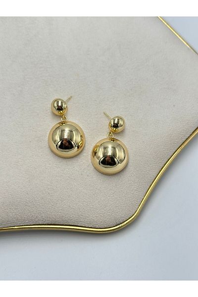 MyladyAccessoriess Hanging Ball Stud Flat Plate Earrings