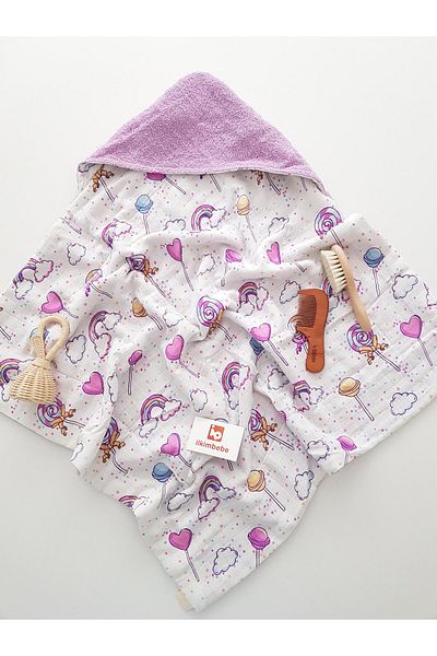 ilkimbebe Lollipop Muslin Double Sided Swaddle Baby Towel 80X80
