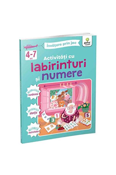 Editura Gama Δραστηριότητα με λαβύρινθο και αριθμούς για 4-7 ετών / Μάθηση μέ...