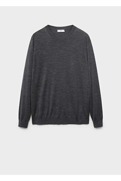 MANGO Man %100 yün yuvarlak yakalı kazak