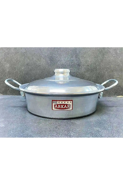 Yıldız çelik Alüminyum metal kulp kapaklı kızartma ve pilav tavası 32 cm