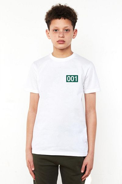 Tshirthane Squid Game Player 001 White Children's Bicycle Tshirt