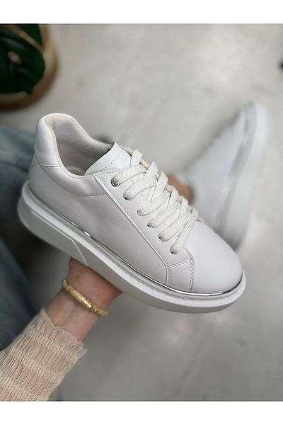 Nstil Pantofi sport albi pentru femei de zi cu zi, pantofi de mers cu talpă înaltă, ușoare, groase, 2135