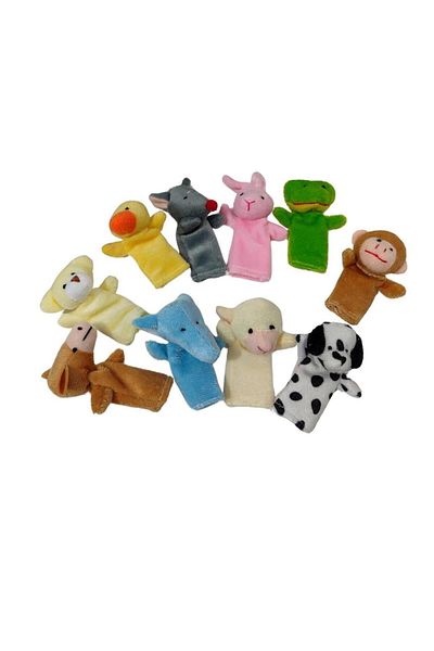 Kelebek Oyuncak Animal Kingdom 10Pcs Plush Finger Puppet
