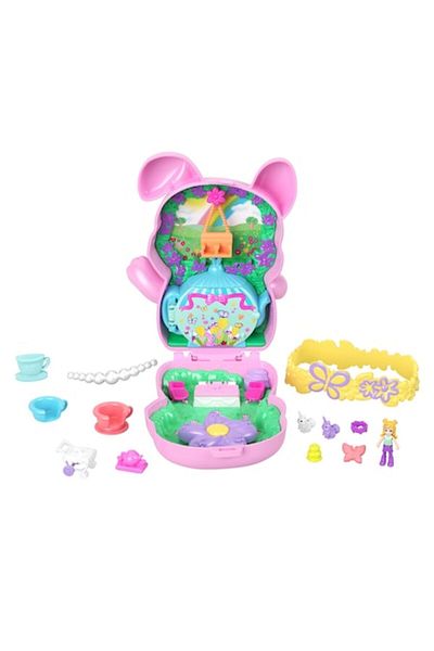 mattel Polly Pocket Bunny Tea Party Playset