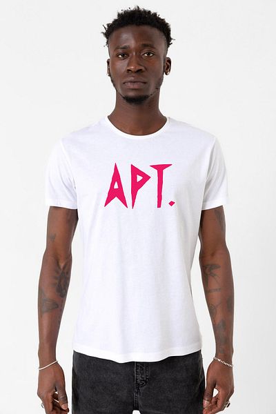 Tshirthane Ανδρικό ποδηλατικό μπλουζάκι Blackpink Apt White