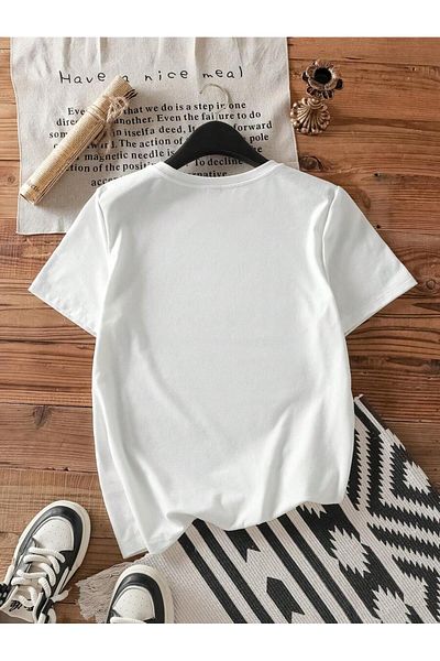 ELNOYA Unisex White Cotton Oversize T-Shirt "Cow Boy" Printed Comfortable Daily T-Shirt