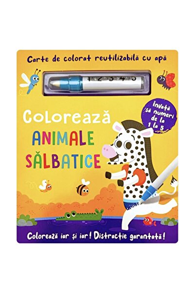 Editura Flamingo GD Χρωματίστε τα άγρια ζώα - επαναχρησιμοποιούμενα με νερό