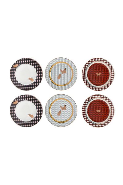 Lucky Art Evelyn Bone 20cm Set of 6 Plates