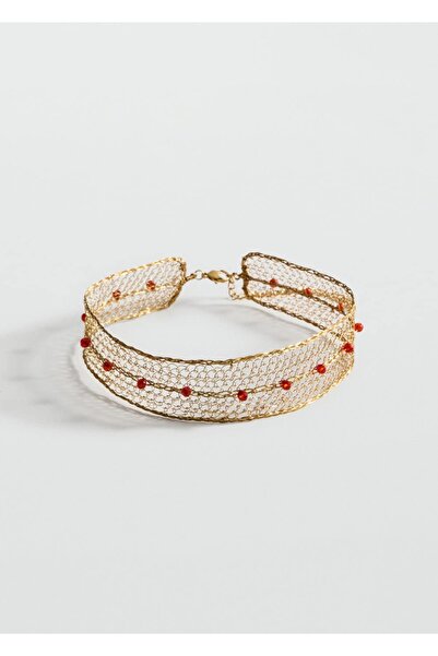 MANGO Woman Kristal choker kolye