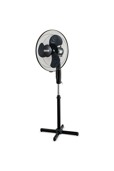 Zass ZF 1604 pedestal fan, 41cm diameter, 45 W, Silent and powerful motor, Black color