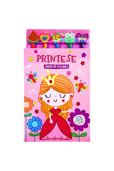 Editura Flamingo GD Printese. Carte de colorat cu 5 creioane cu radiere