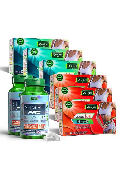 Qualuca Slimming complex – Slim Fit PRO (120 caps.) + Slim Siluet (3) + Slim Detox (3) | 60 days