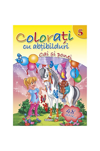 Editura Girasol Colorati cu abtibilduri 5 - Cai si ponei
