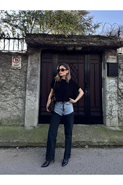 velmorafashion Velmora Jeans Denim Piece Palazzo Pants - Black -