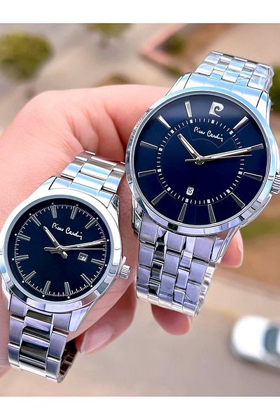 Pierre Cardin Steel Cord Couple Wristwatch for Men and Couples 30 Mt Waterproof Cf.Pr80008.M1