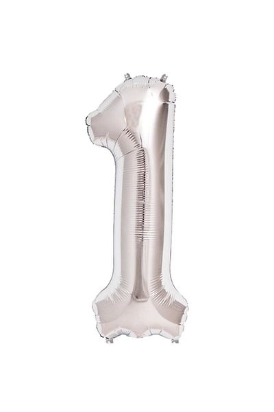Lenaca 1 Number Foil Balloon Silver 40 Inch