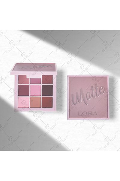 Lora Sweet Matte Eyeshadow Palette with nine warm pink and purple shades