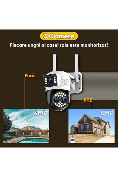 HexaCraft CCTV Video Surveillance Camera 3 Ultra HD Cameras, WIFI, HexaEye