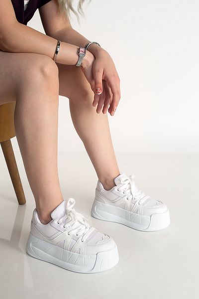 Limeo Pantofi sport casual pentru femei, cu șireturi, cu platformă înaltă