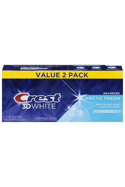 CREST Set 2x Toothpastes, Crest 3D White, Arctic Fresh, Teeth Whitening and Fresh Breath Effect, 93gr